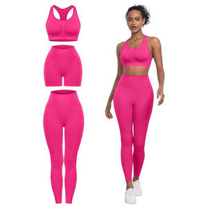 Transpirable personalizado Color sólido Mujer Tallas grandes Hasta la rodilla Ropa deportiva de verano Entrenamiento Conjuntos activos para ropa de gimnasio - Product Image 1