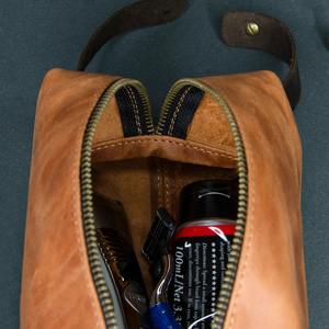 Artículos de tocador de baño personalizados, portátil de viaje, resistente al agua, maquillaje, bolsa de cosméticos de cuero rosa para mujer con cremallera, bolsa de cosméticos de cuero rosa para mujer con cremallera en el LYG-0117 - Product Image 6