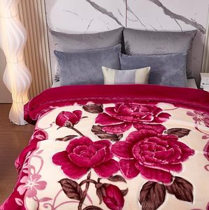 Polyester <strong>Throw</strong> Blanket Double-layer Warm Thickened <strong>for</strong> Winter Super Soft Warm Cozy Raschel <strong>King</strong> <strong>Size</strong> Plush Blanket Double <strong>Bed</strong> - Product Image 4