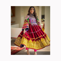 Excelente calidad Afghani Kuchi vestidos para Eid calidad color sólido bordado Vestido de manga larga Mujer Afgana