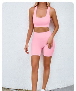 Conjunto de ropa deportiva personalizada para mujer, Conjunto de sujetador y pantalones cortos deportivos de 2 piezas para gimnasio y yoga | Suministro de fábrica OEM - Product Image 2