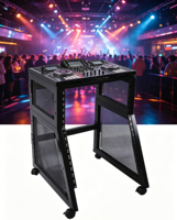 Soporte para Consola de DJ con Rack de 9U/12U y Ruedas Bloqueables para Actuaciones en Escenario y Mezcla de Sonidos