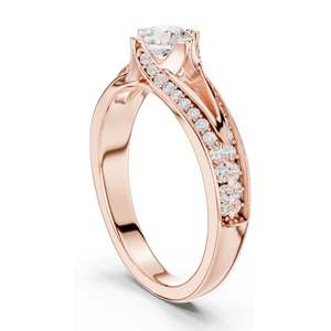 Bague en diamant de laboratoire rond brillant de 1,062 carats pour femmes, clarté VVS-VS EF, or 18 carats, 14 carats, 10 carats et argent 925, rose, jaune - Product Image 5