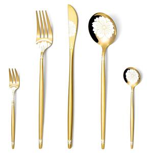 Juego de Cubiertos de acero inoxidable, juego de 5 cubiertos, cocina perfecta, mesa de Hotel, uso doméstico, juegos de cubiertos chapados en Color plateado, mango único - Product Image 3