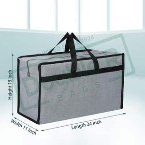 Très grands sacs fourre-tout pliables en jute naturel, lin noir avec poignées, qualité supérieure, parfaits pour ranger les vêtements et les couvertures. - Product Image 2