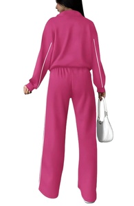 Conjunto de sudadera de 2 piezas de algodón de color sólido, sudaderas con capucha cortas, pantalones para correr, chándales para mujer 2026 - Product Image 5