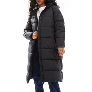 Vêtement décontracté de haute qualité OEM Manteau long en duvet matelassé pour femme Fermeture éclair intégrale Bouton de fermeture Manteau long en duvet matelassé pour femme Manteau d'hiver - Product Image 4