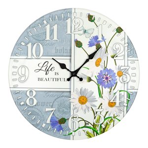 Reloj de Pared Multicolor JUSTAMINUTE (40cm) Life Is Beautiful - Categoría de Producto: Relojes de Pared Modelo 21556 - Product Image 1