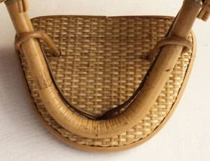 LAMPE MURALE EN ROTIN AVEC TOILE TRÈS BEAU CHÂTEAU DESIGN UNIQUE - Product Image 2