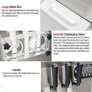<b>Table</b> <b>Top</b> Soft Serve <b>Ice</b> Cream Machine 3 Flavor 40-45L/H Stainless Steel Soft <b>Ice</b> Cream <b>Maker</b> 110V 220V ICM-335 - Product Image 2