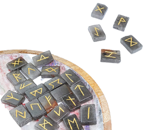 ชุดรูนหินอะเวนจูรีนสีเทาธรรมชาติหินคริสตัลแกะสลักสไตล์ Feng Shuai - Product Image 4