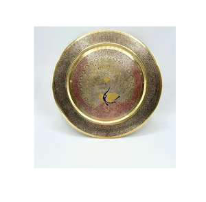 Écologique En Laiton Dessert Chargeur Assiette Snack Servant Ferme Table À Manger Accessoire Décoratif Pour La Vente - Product Image 3