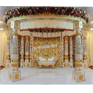 พิธีแต่งงานแบบทามิล ศาลาแกะสลักแบบจัลลี ศาลาแต่งงานแบบฮินดู ศาลาไม้ FRP อนมอล มานดัป ศาลาขนาดใหญ่สำหรับงานแต่งงานสุดหรูในชิคาโก - Product Image 1