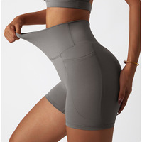Shorts de sport pour femmes, personnalisables, style motard, fitness, séchage rapide, spandex uni, écologiques, pour l'été, yoga, salle de sport, avec poche, cyclisme
