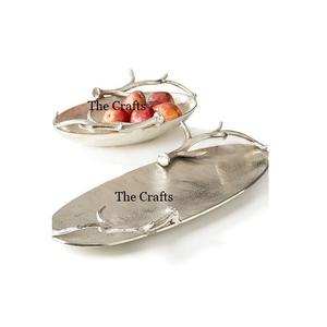 Bandeja de aluminio para servir aperitivos y alimentos con calidad exclusiva de color plateado para servir aperitivos, bandeja de té y café a granel - Product Image 5