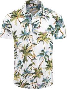 เสื้อเชิ๊ตผู้ชายพิมพ์ลายดอกไม้ลำลอง, เสื้อเชิ๊ตผู้ชายแขนสั้นผ้าเรยอนปกโปโลสำหรับวันหยุดฤดูร้อนชายหาด - Product Image 4