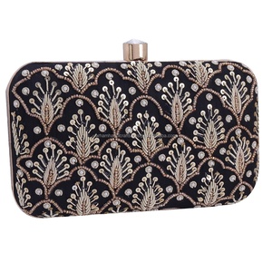 Pochette en cuir de broderie de nacre de luxe pour femmes pas cher prix fêtes de mariage soirée sac à main tissu artisanat - Product Image 1