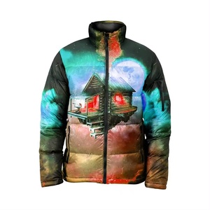 Chaqueta acolchada unisex con cremallera, chaqueta acolchada de moda de algodón y poliéster con logotipo personalizado, nuevo diseño, estampado, estilo deportivo, chaqueta de cuero para hombre - Product Image 3