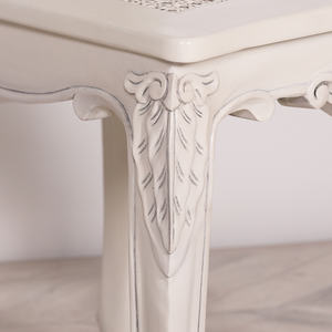 <b>White</b> French Provencal Rattan <b>Dining</b> <b>Chair</b> Made Of Solid Teak Wood High Quality With Rattan For Indoor Use - Product Image 6