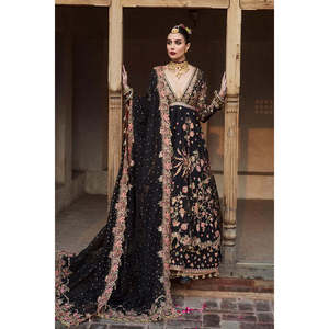 Hussain Rehar Edición de Lujo Formal '25-PATHAAR TC-1355 Vestido Anarkali Lehenga Choli de Seda, Salwar Sari Pakistaní - Product Image 1