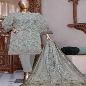 Ropa DE TRABAJO bordada de alta calidad para mujer, ropa informal, trajes de césped para mujer, copia maestra India pakistaní fiable de larga duración - Product Image 5