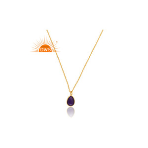 Meilleure vente de collier pendentif en argent sterling plaqué or 18 carats avec améthyste quartz et pierres précieuses Demi Fine Jewelry Manufacturer - Product Image 3