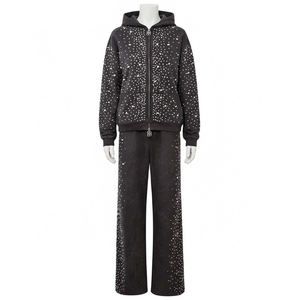 Chándal Moderno con Lavado Ácido y Pedrería Personalizado para Ropa Urbana, Estilo Moderno Personalizado, Chándal de Felpa 100% Algodón para Unisex - Product Image 4