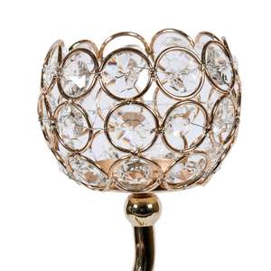 Top Selling & High Quality Crystal Tealight Holder Indian Handmade Gold Plated <b>Candle</b> Holder Decorative Wedding - Product Image 4