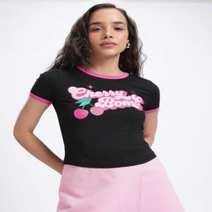 Cute, Fun, Easy Vibe Check Printed T-<b>shirt</b> Crop T-<b>shirt</b> Streetwear Breathable Fabric Made In India - Product Image 2