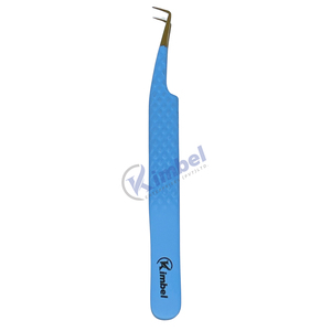 Pinzas Profesionales para Extensión de Pestañas de Acero Inoxidable con Punta de Diamante, Curvadas a 45 Grados - Product Image 5