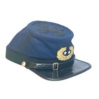 Gorra de Caballería CIVIL W UNION KEPI, Azul, Lana, Ajustable, con Espadas y Insignia de EE. UU.