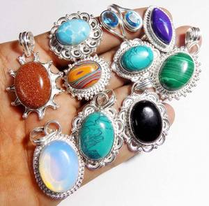 Impressionnant fait à la main en argent Sterling naturel multicolore gemme 8 à 15mm mélange forme lunette ensemble pour ensemble de bijoux de mode et cadeau d'anniversaire - Product Image 3