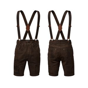 Pantalones Cortos Bávaros de Gamuza Marrón Desgastada Personalizados, Pantalones Cortos Tradicionales de Cuero Premium para Oktoberfest, Fábrica OEM - Product Image 3