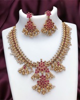 Ensemble collier et boucles d'oreilles en laiton plaqué or de qualité supérieure, serti de zircon, pour femmes, cadeau de mariage ou de fête, design classique, collier ras du cou