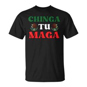 Camiseta Mexicana Patriótica Chinga Tu Maga Negra para Hombre Talla Grande - Product Image 3