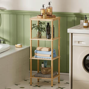 Estante de baño de bambú, muebles elegantes de madera natural para su baño moderno - Product Image 1