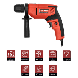 550 Watt 13 mm Hammer Drill with Variable Speed. Includes Handle and Metal Guide. - Product Image 2