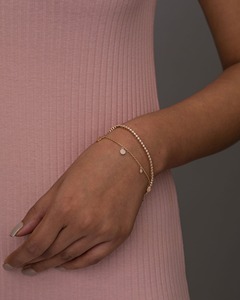 Pulsera con Diamantes y Discos Dispersos, 0.14 Ct, Diamante Natural Color G-H, Claridad VS-SI, Oro Sólido de 14K, Colección de Diseñador - Product Image 3