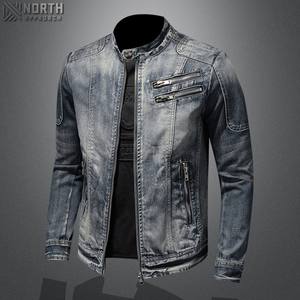 Veste en jean pour hommes tendance vintage de haute qualité avec fermeture éclair veste polaire d'hiver à la mode avec matériau en duvet nouvel état - Product Image 6