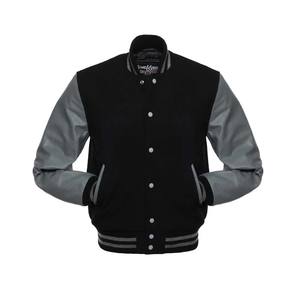 Veste universitaire Letterman de baseball personnalisée à manches en cuir avec broderie en chenille pour hommes - Product Image 5