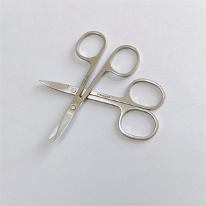 QNQ High Quality Professional Safety Stainless Steel Curved Tip Cuticle <b>Makeup</b> Scissors Nose Vibrissa Trimming Scissors - Product Image 3