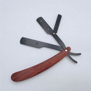Rasoir de barbier multifonctionnel en acier inoxydable à bord droit, instrument de rasage pliable pour hommes avec design multicolore doré - Product Image 5