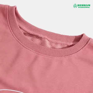 Sweat-shirt rose surdimensionné à col rond avec imprimé visage souriant blanc, pull décontracté unisexe en tricot 100% coton, vêtement d'automne - Product Image 5