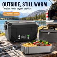 Boîte à lunch chauffante électrique portable en acier inoxydable 304, rechargeable, chauffe-aliments, conteneur bento chauffant pour les trajets quotidiens