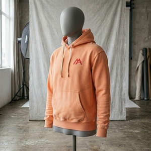 Sudadera con Capucha Gráfica Color Durazno Naranja para Hombre, de Forro Polar, Estilo Urbano, Moda Casual, Top con Capucha, Venta al por Mayor Personalizada OEM ODM - Product Image 4