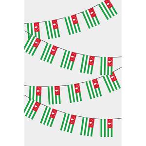 Guirlande de drapeaux rectangulaires de l'Abkhazie pour décorations de fête - Product Image 1