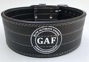 GHANI GROUP Ceinture d'haltérophilie en cuir noir de haute qualité avec logo personnalisé Forme droite 650GRM Unisex Gym Fitness Back Support - Product Image 5