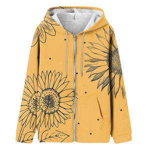 Women's <b>Sublimation</b> Terry Fabric Front Logo Casual <b>Hoodie</b> with All Over Print Premium Polyester/Cotton Material - Product Image 1