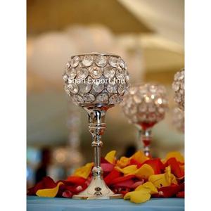Shimmer Silver Acrylic Crystal Goblet <b>Candle</b> Holder Flower <b>Ball</b> Centerpiece for Wedding Home Events Decoration - Product Image 2