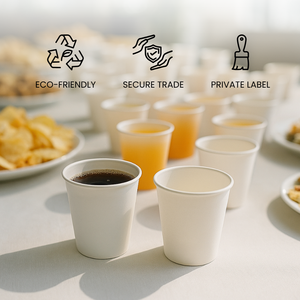 Gobelets en papier jetables biodégradables à paroi ondulée de 7 oz, logo personnalisé, marque privée, vente en gros pour boissons chaudes/froides - Product Image 2